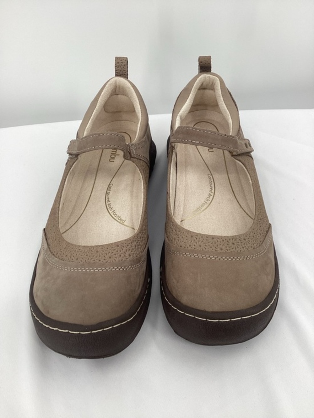 Jambu Ezra Women's Taupe Mary Jane Flats with Strap